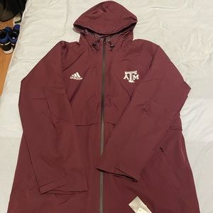 Adidas Texas A&M Rain Jacket NWT Size Large